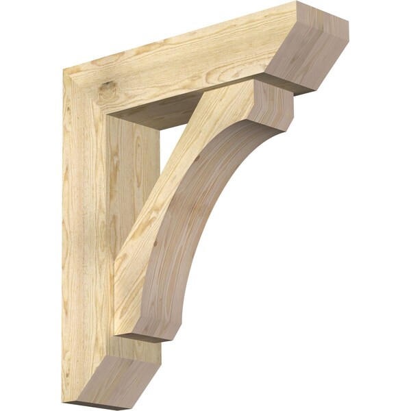 Ekena Millwork Legacy Slat Rough Sawn Bracket w/ Offset Brace, Douglas Fir, 8"W x 30"D x 34"H BKT0806X30X34LEC06RDF - main